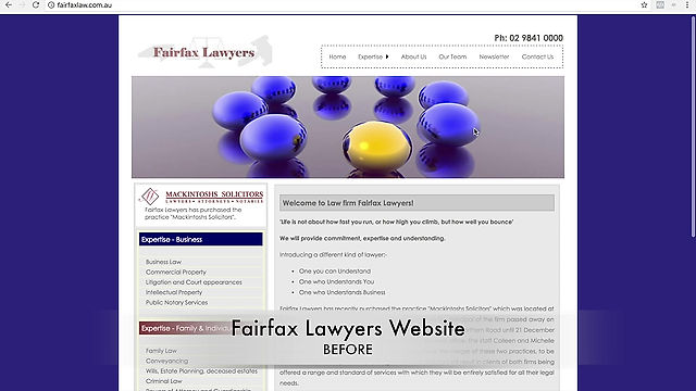 BEFORE > Fairfax Lawyers Website
